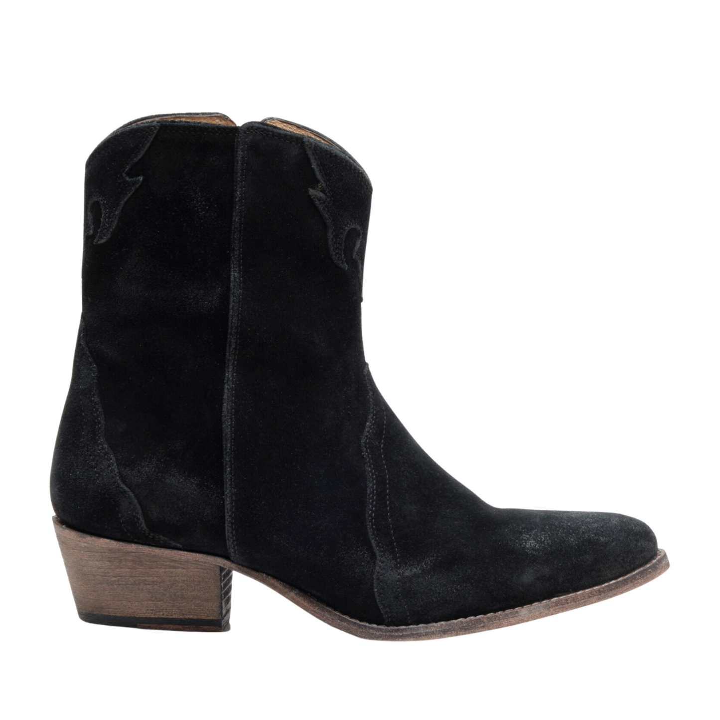 Free People New Frontier Western Boot - Black Suede