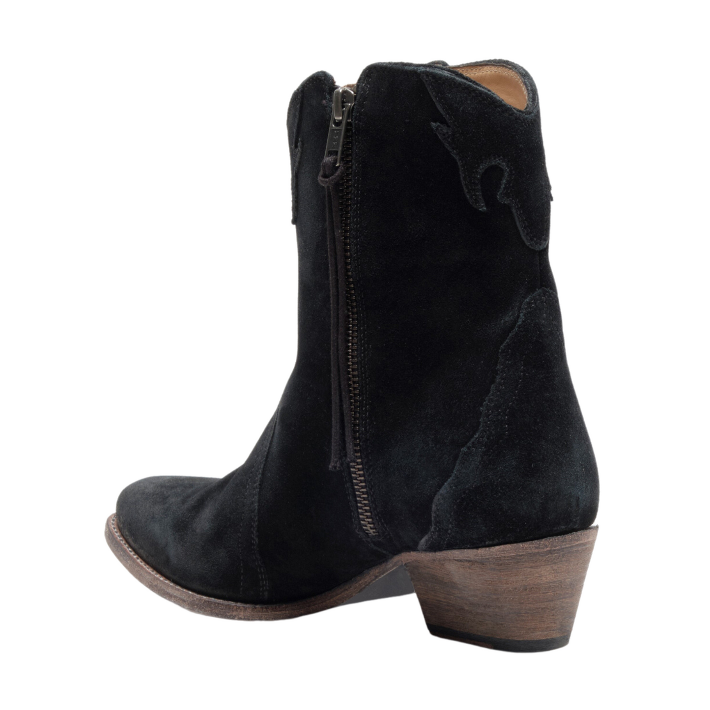 Free People New Frontier Western Boot - Black Suede