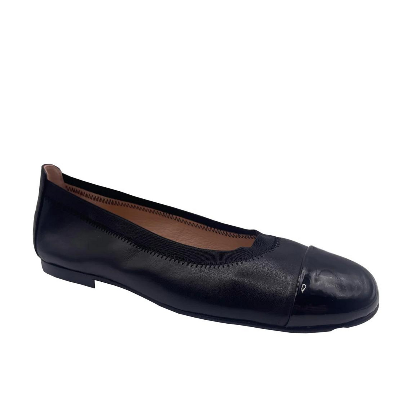 French Sole Dixie Flat - Napa/Patent Black