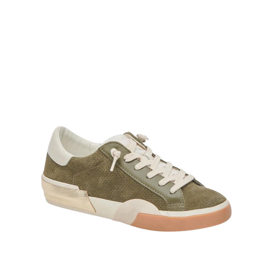 Dolce Vita Zina Plush Sneaker - Moss Perforated Suede
