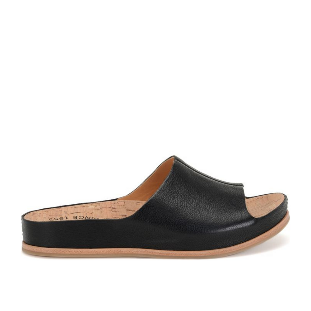 
                      
                        Women's black leather slide sandal
                      
                    