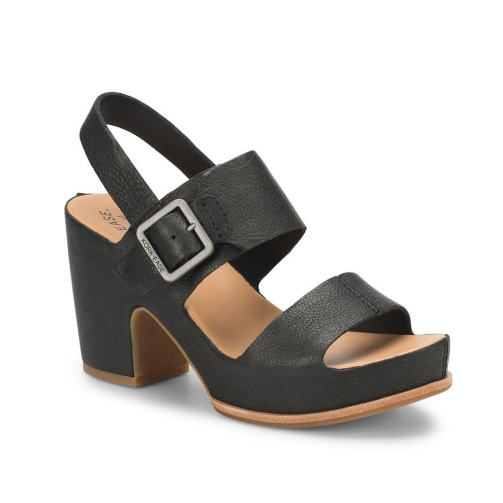 The San Carlos Platform Slingback Black Sandal by Kork-Ease