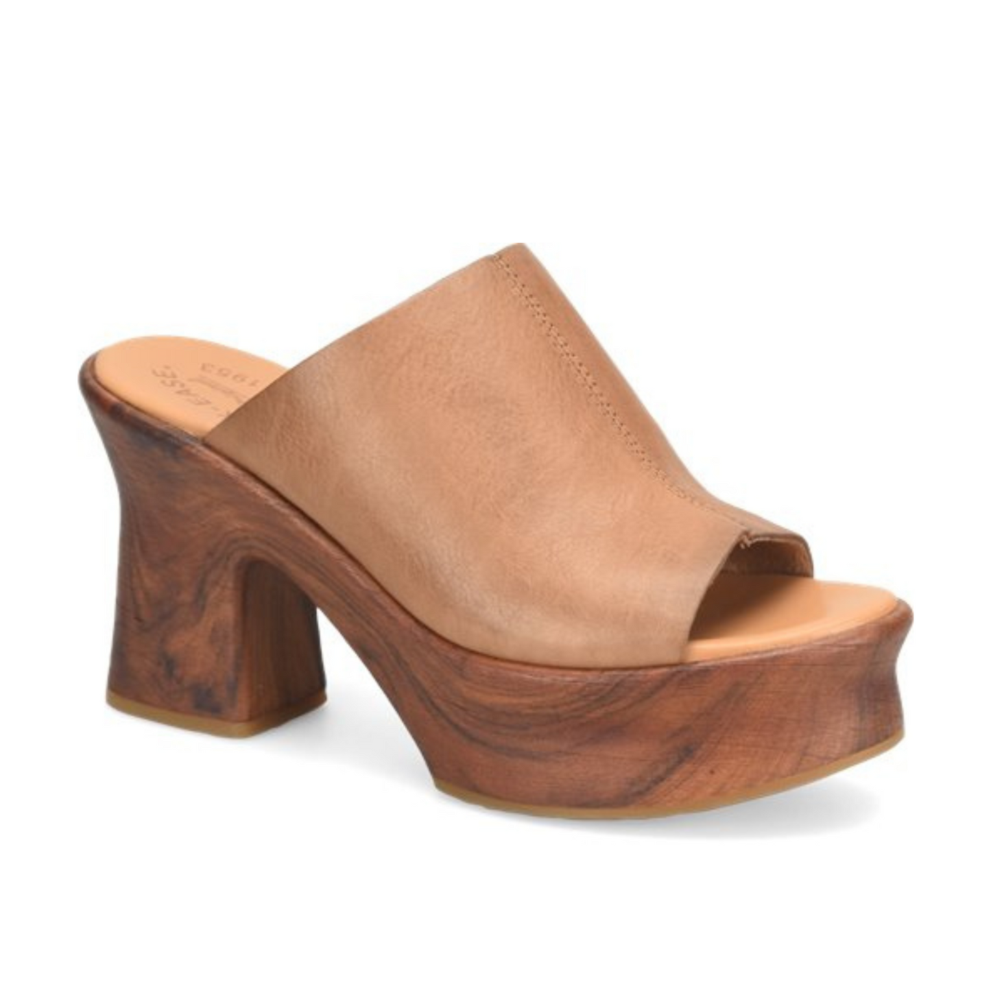 The brown leather Cassia Clog Platform Sandal by Kork-Ease