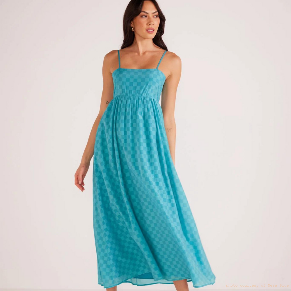 
                      
                        Front view of the MINKPINK Lucille Strappy Maxi Dress in the color Teal
                      
                    