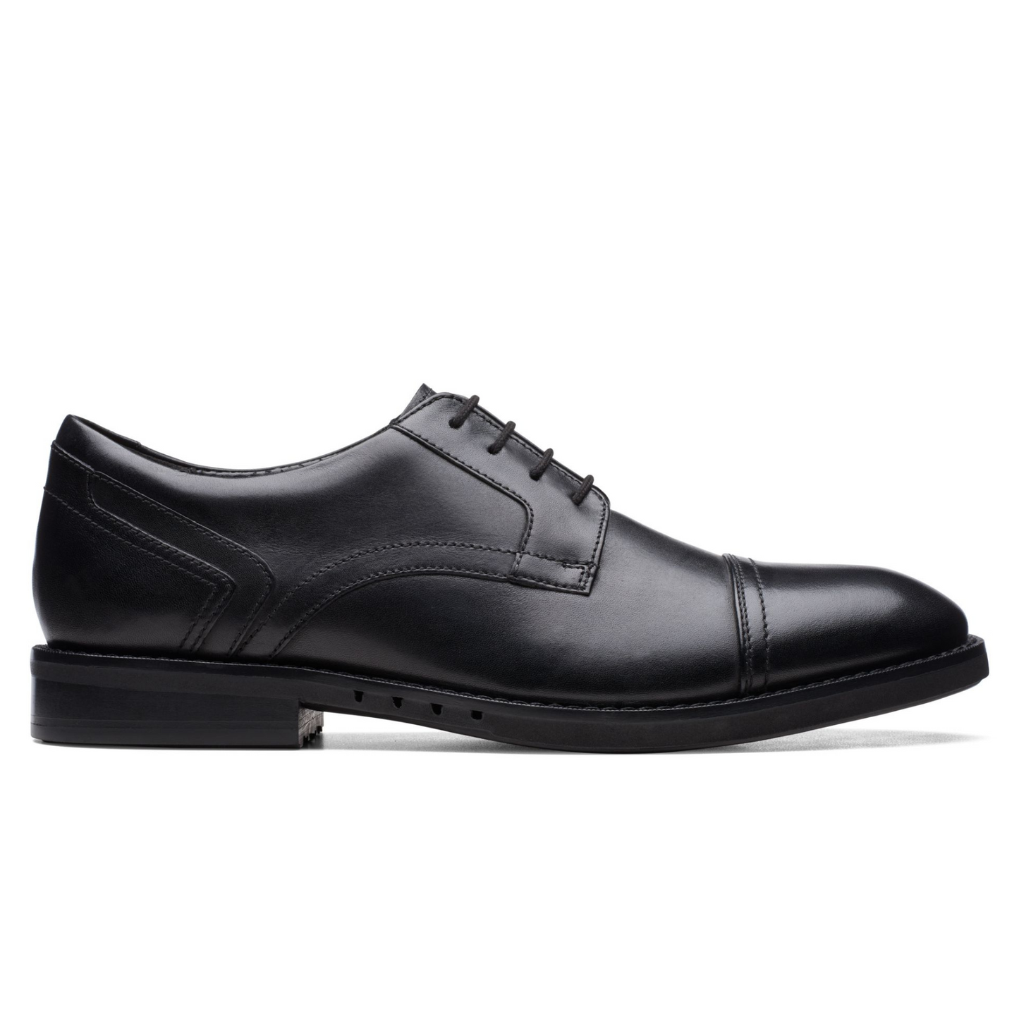 Clarks Un Hugh Cap Men's Oxford - Black Leather