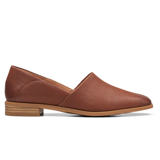 Clarks Pure Belle Leather Loafer - Dark Tan