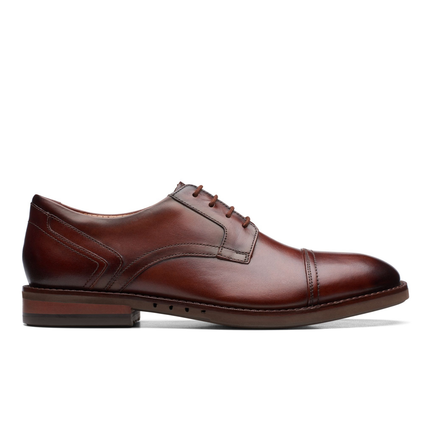 Clarks Un Hugh Cap Men's Oxford - Mahogany Leather