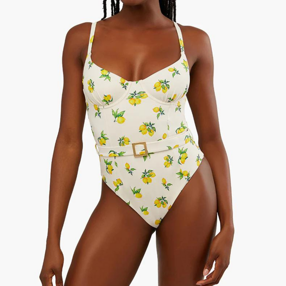 
                      
                        WeWoreWhat Underwire Ditsy Lemons One Piece - Off White
                      
                    