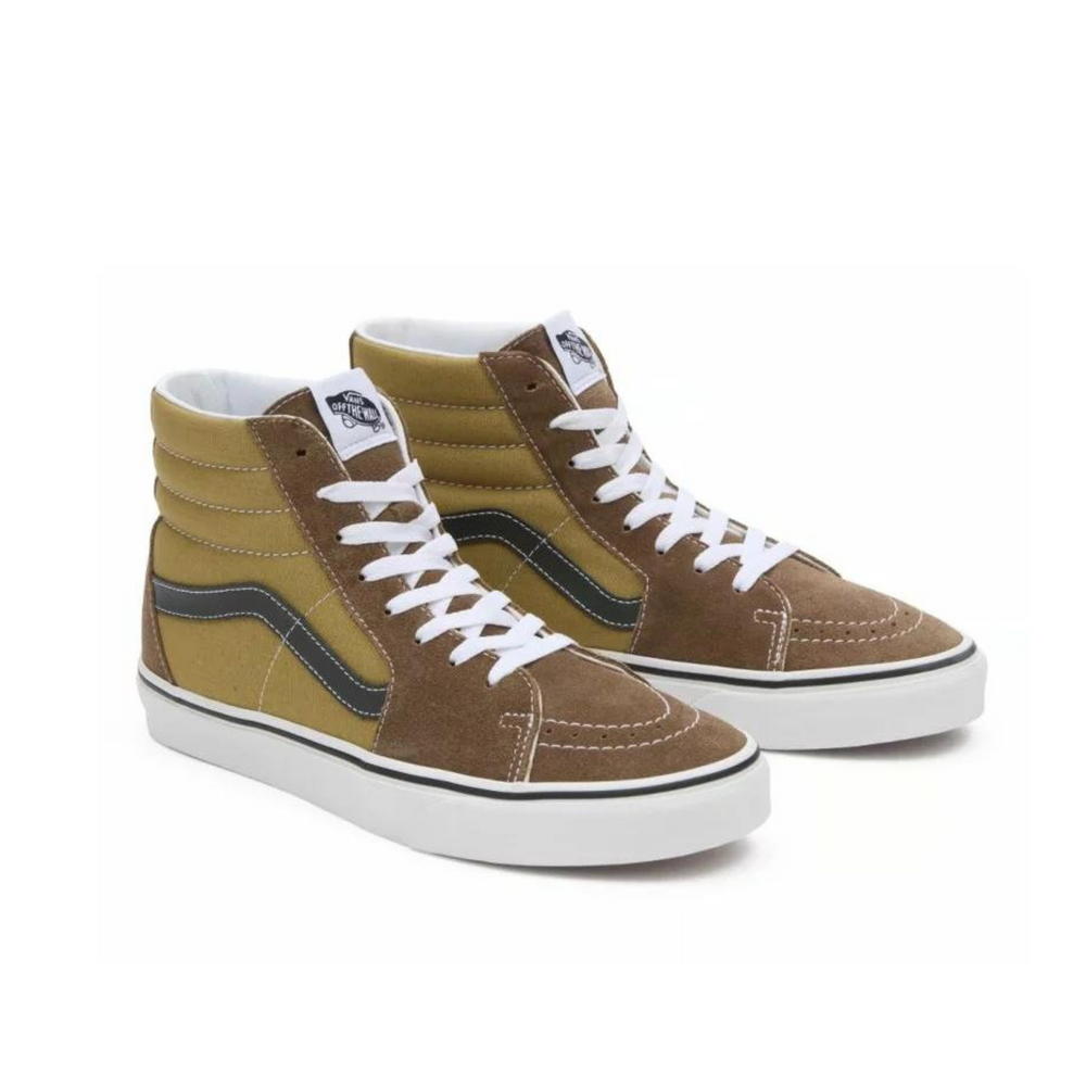 
                      
                        Vans Men's Sk8-Hi Canvas Suede Sneaker in the color Brown Multi
                      
                    