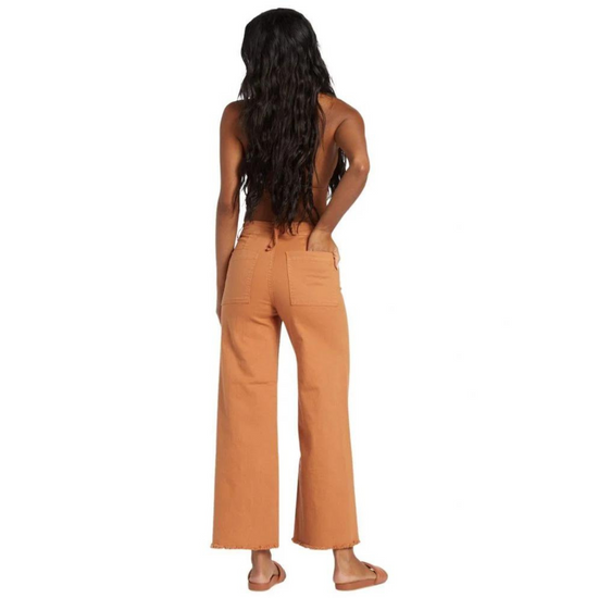 Back view of the Billabong Free Fall High-Waisted Pants in the color Toffee