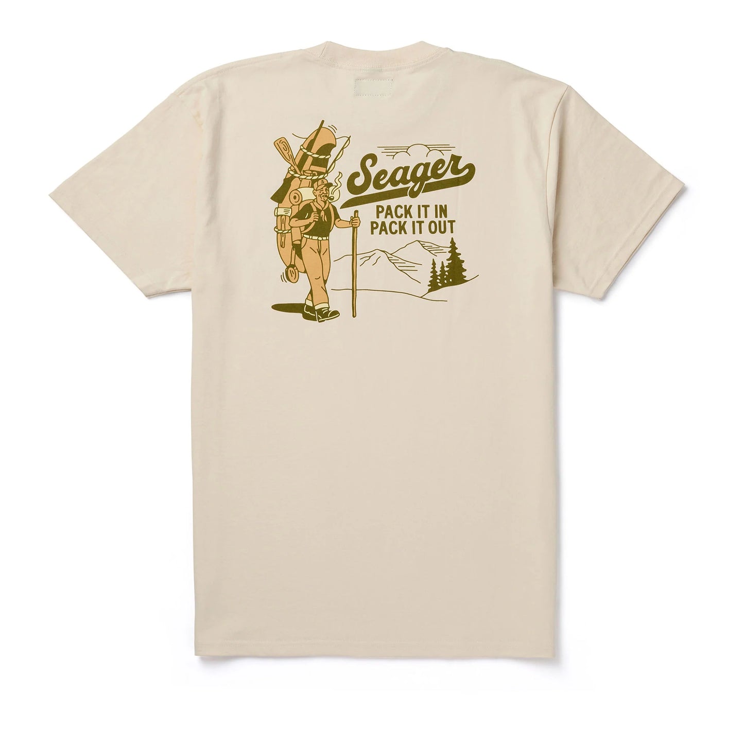 Seager's PaPaw Graphic on a vintage white short sleeve t-shirt. 