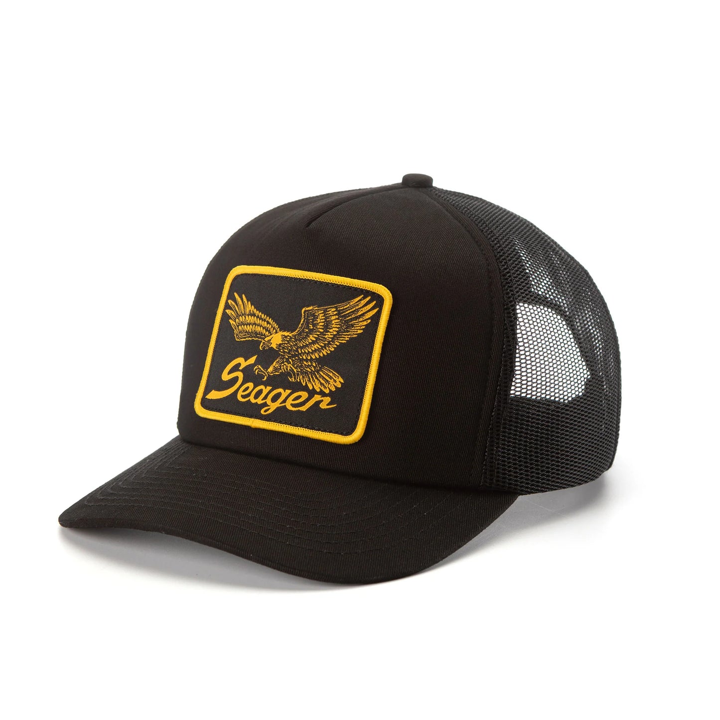 Seager's black Wingspan Trucker Snapback Hat