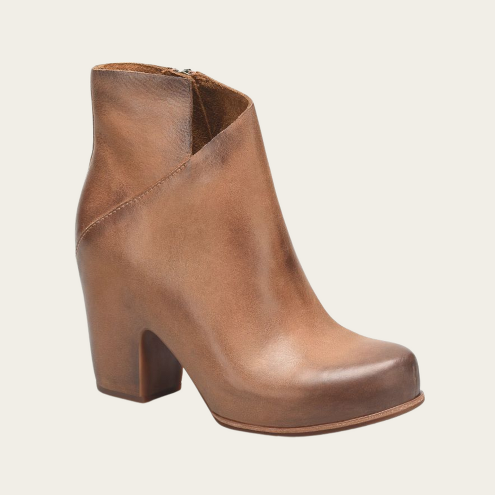 
                      
                        The brown leather Seeley hidden platform bootie by Kork-Ease
                      
                    