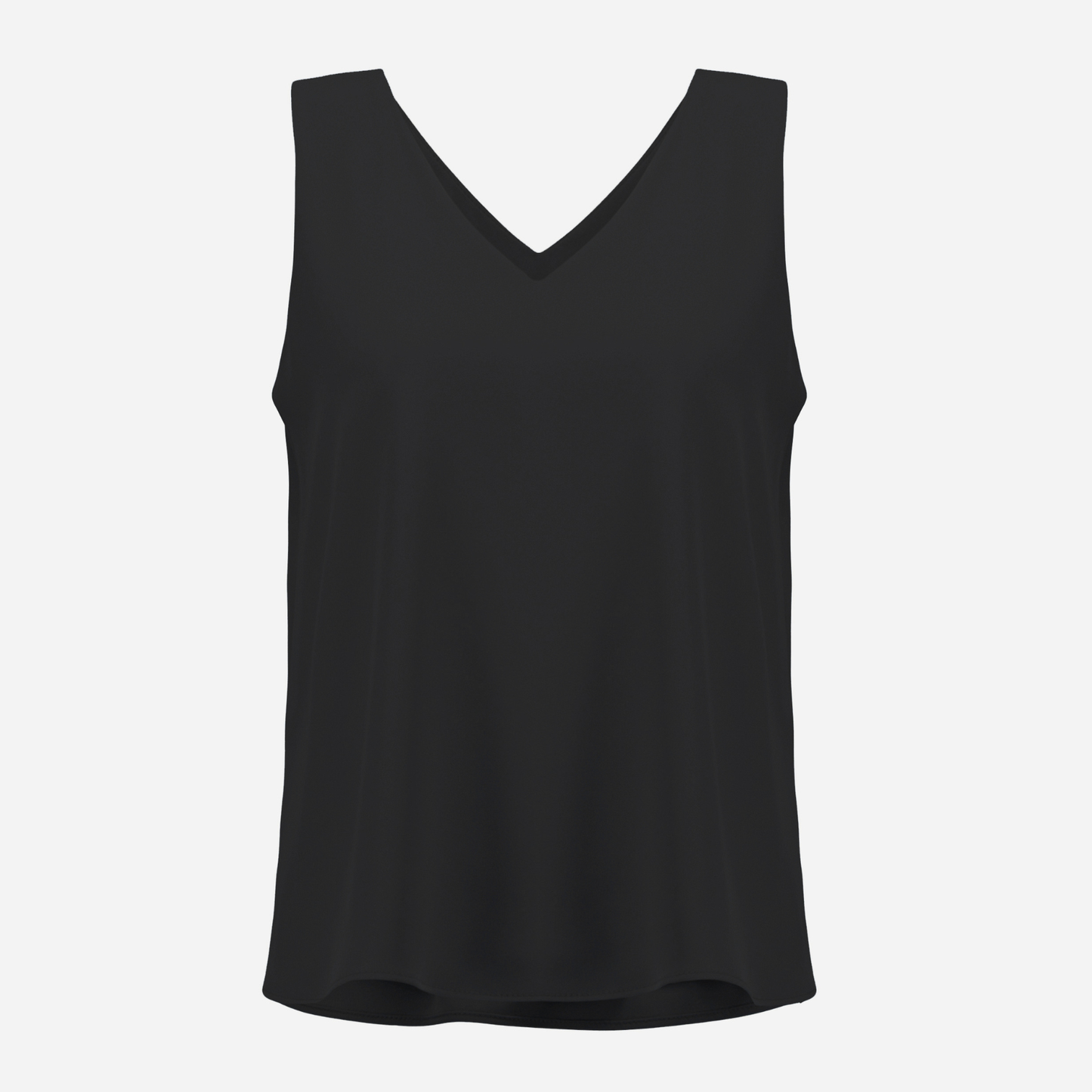 The Joseph Ribkoff Woven Twill Sleeveless Straight Top in the color Black