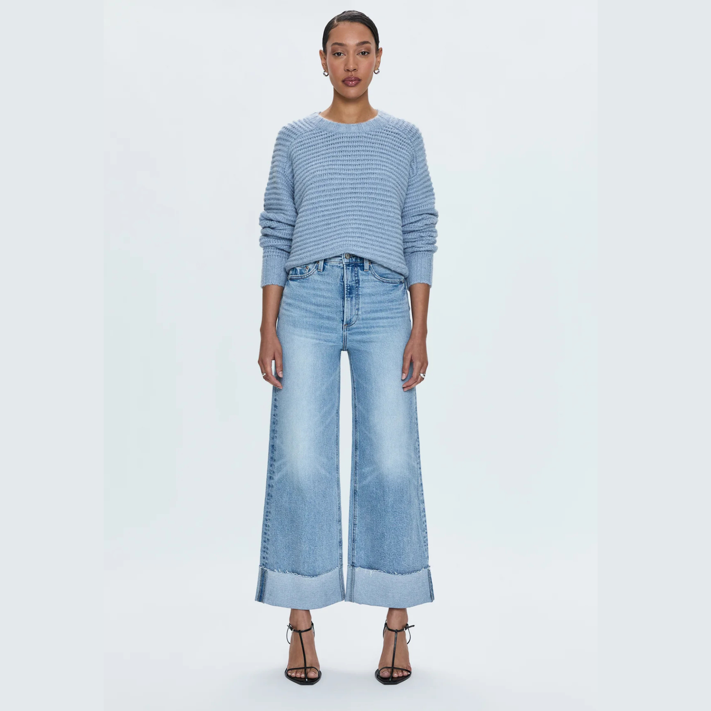 PISTOLA Lana Crop High Rise Ultra Wide Women's Jean in Snowcat