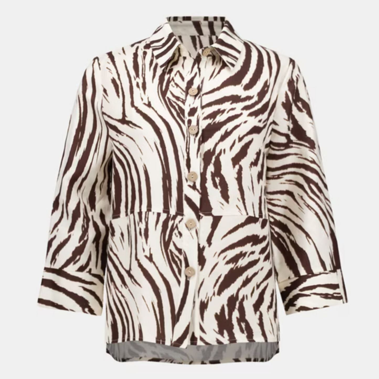Joseph Ribkoff Animal Print Button Shirt in Beige/Brown