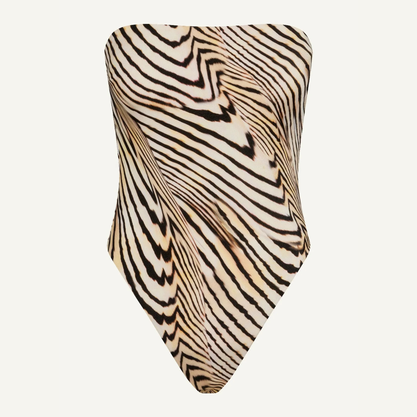 Vitamin A Classic Bandeau One Piece in Shell Stripe EcoShimmer