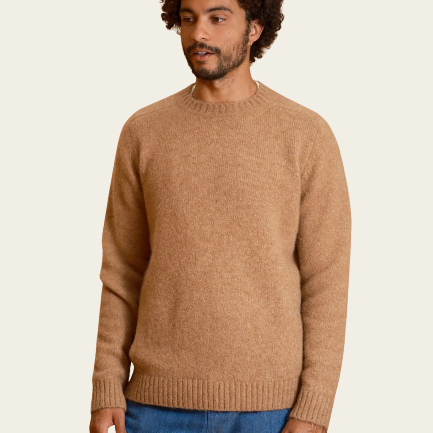 Mullosk Fuzzy Cambridge Sweater in Butterscotch