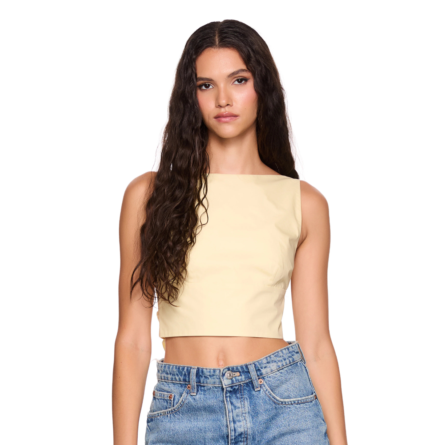 Susana Monaco Open Back Tie Top in Whipped Cream