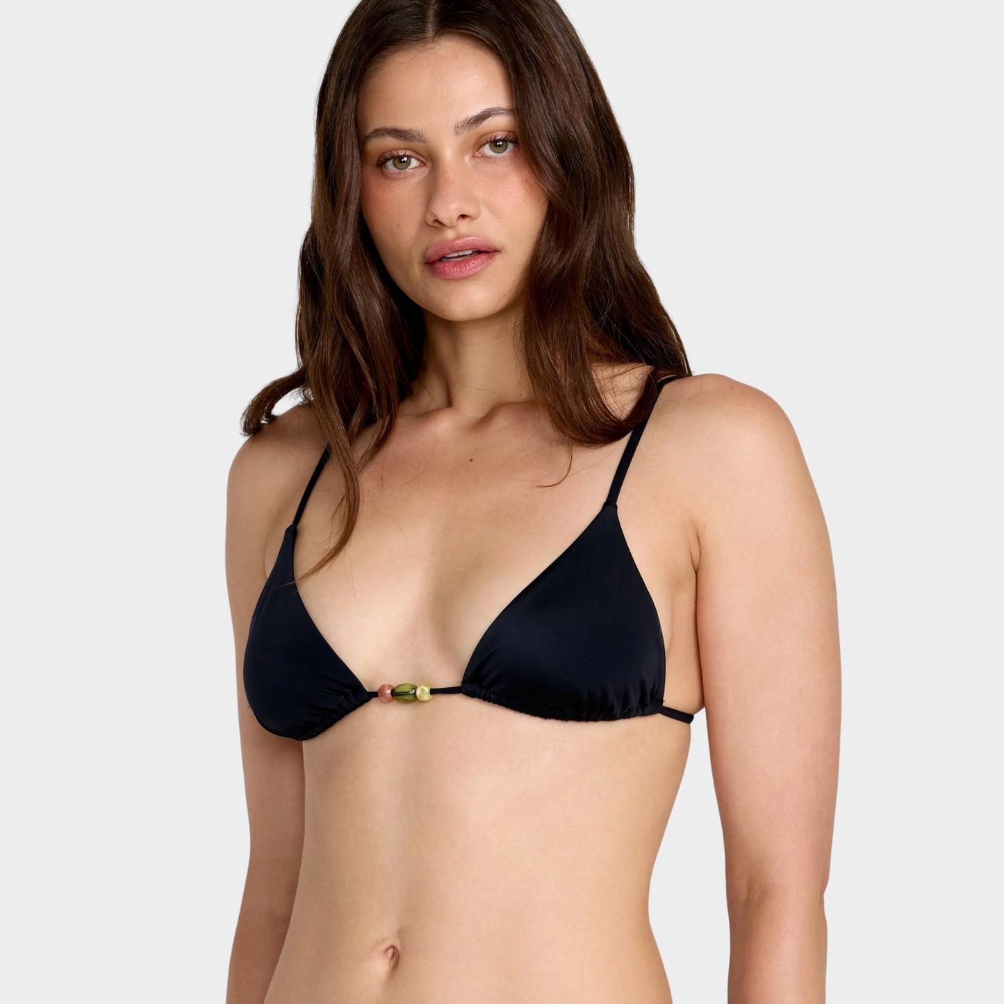 RVCA Cabana Triangle Bikini Top in RVCA Black
