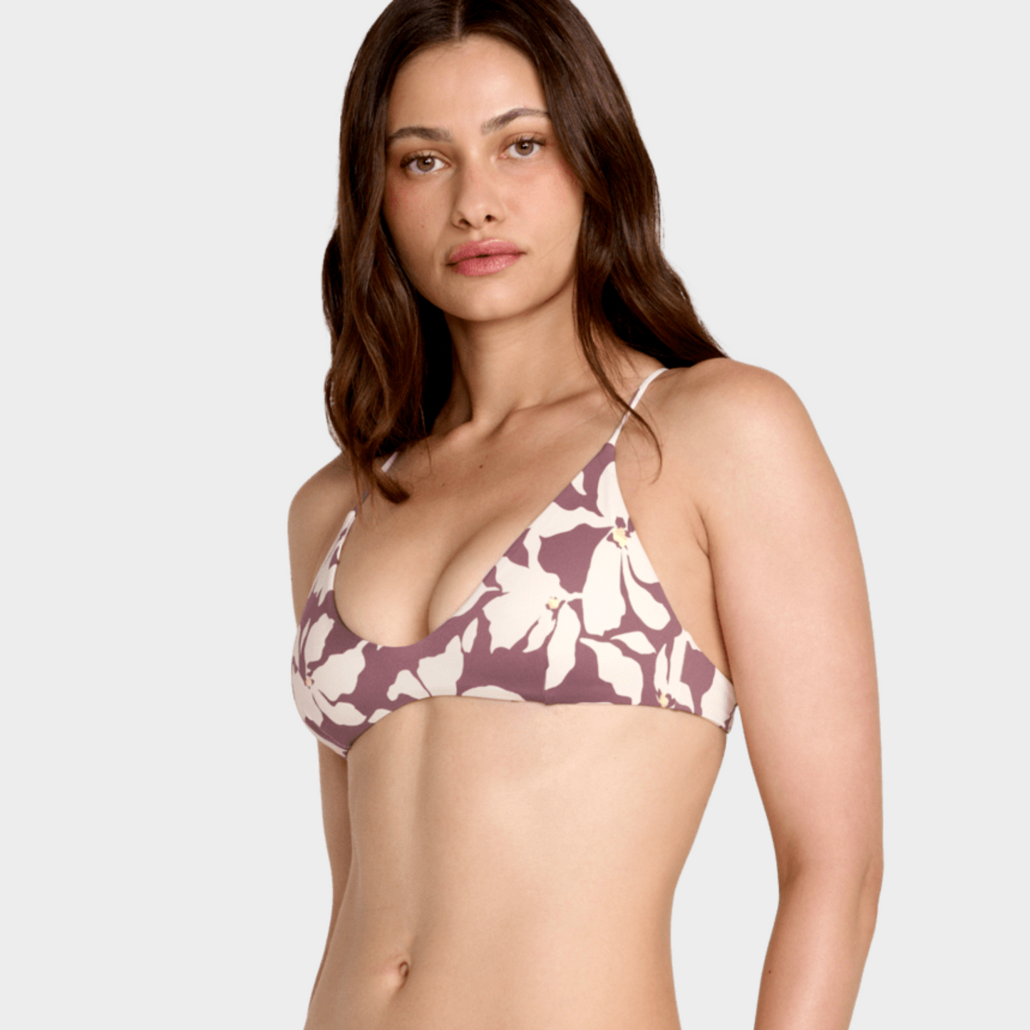 RVCA Something Else Crossback Bikini Top in Terra Brown