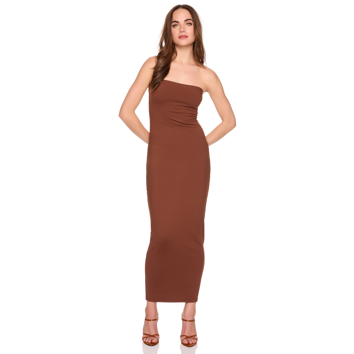 Susana Monaco Tube Midi Dress in Cognac