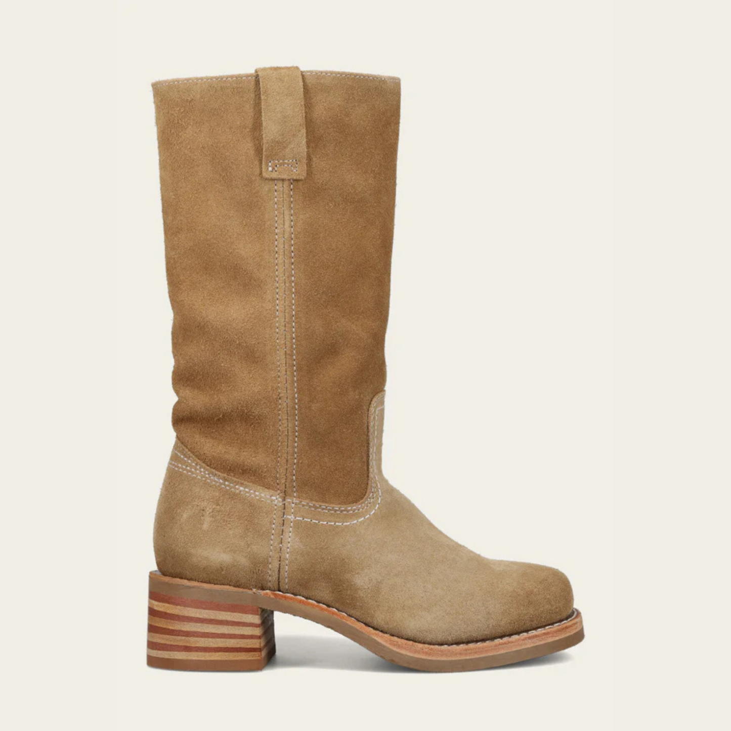 The FRYE Campus 12R Women's Boot in Tan Buck. 