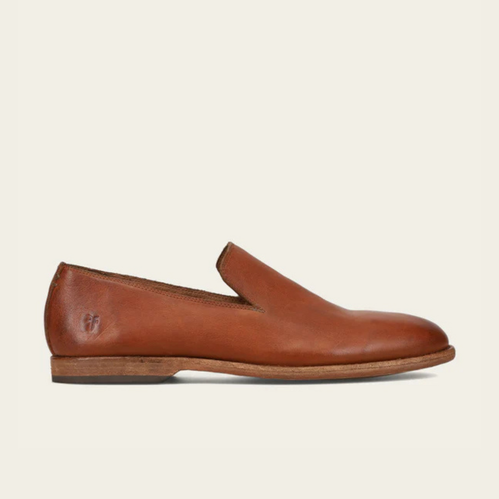 Shop the Tan Oiled Vintage Leather FRYE Chris Venetian Loafer at Harbour Thread men's store