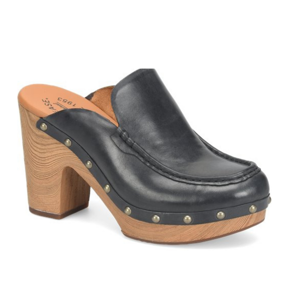 The Black Leather Spencer Clog by Kork-Ease