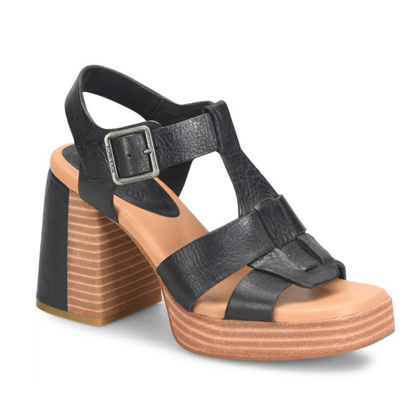 Now at Harbour Thread, these stacked ankle strap platform sandals from Kork-Ease offer retro flair with a mixed media heel. 