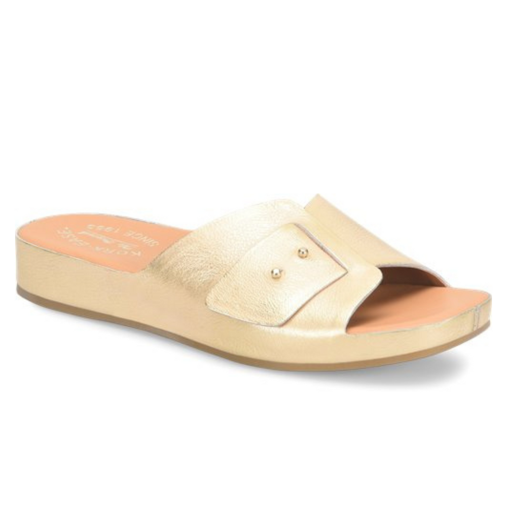 The gold metallic Kork-Ease Mesa Slide Sandal