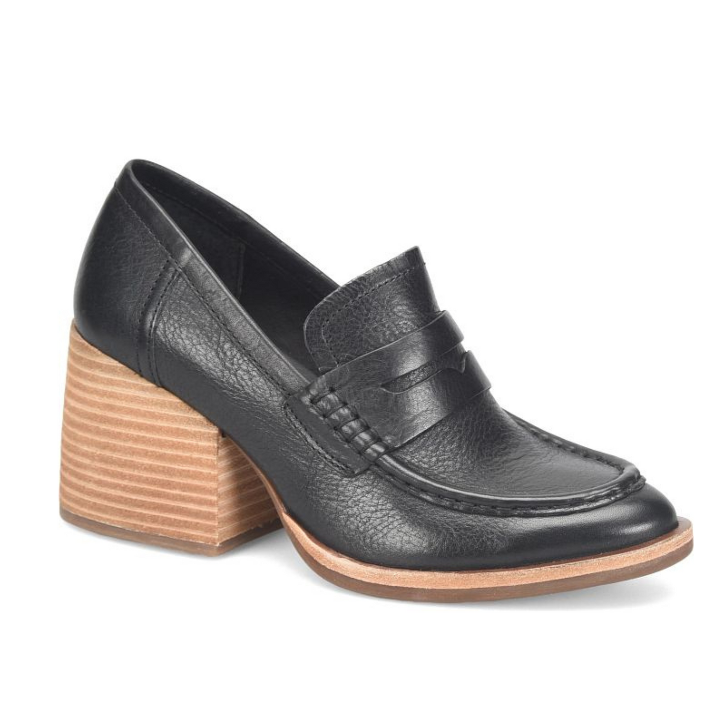 The Black Leather Modeste Loafer by Kork-Ease