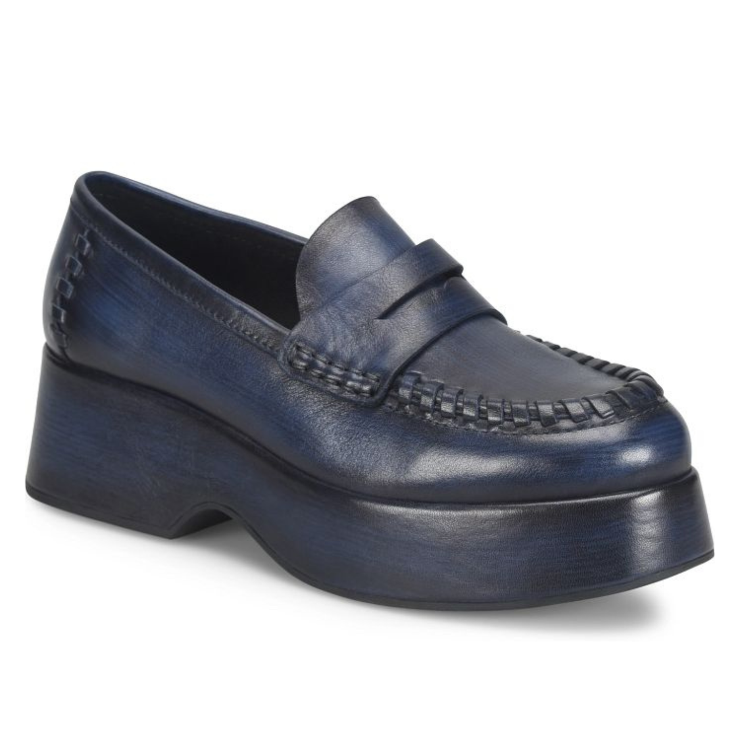 The Kork-Ease Pixie Platform Loafer in the color navy