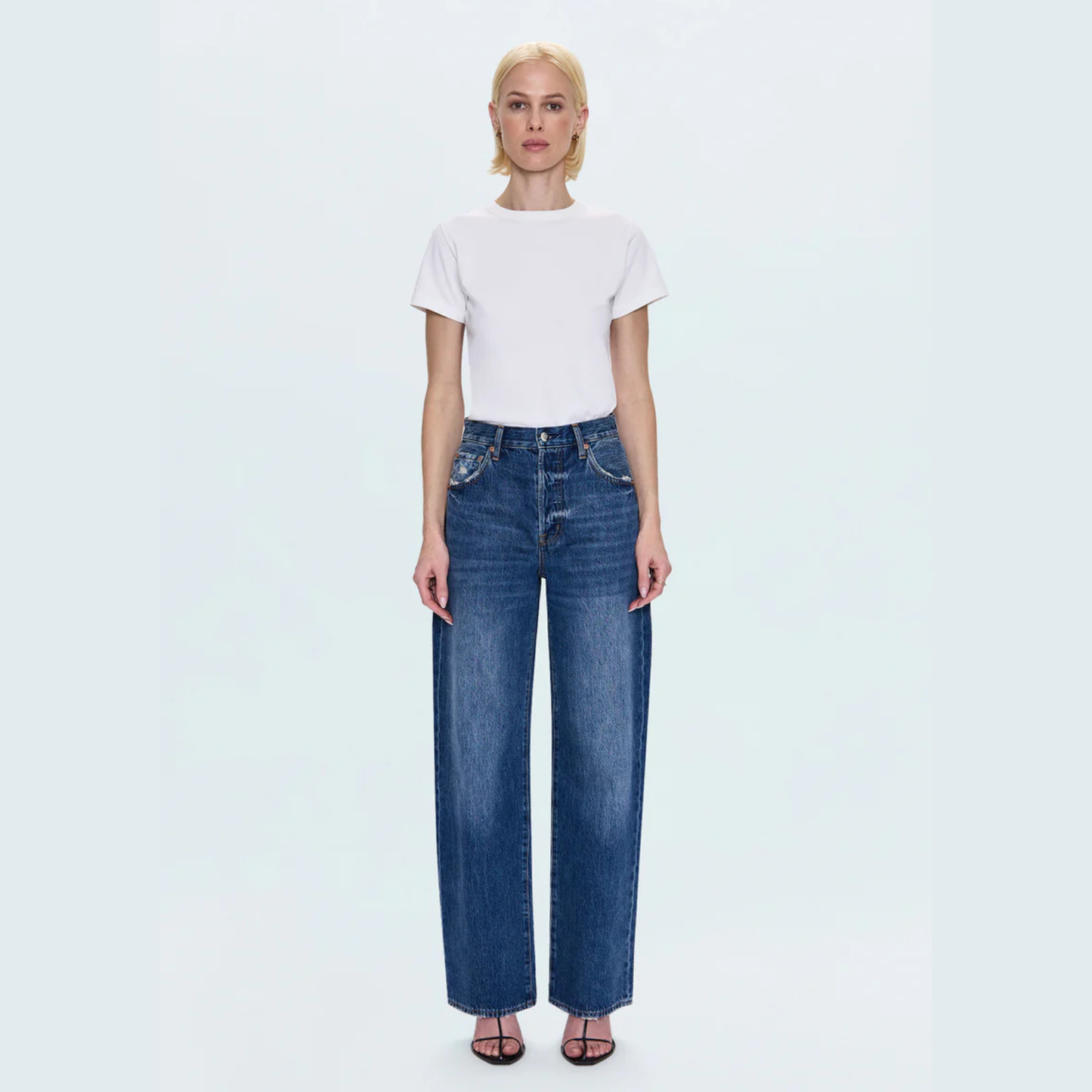 The PISTOLA Tate High Rise Bowed Wide Leg Jean in the color Fulton