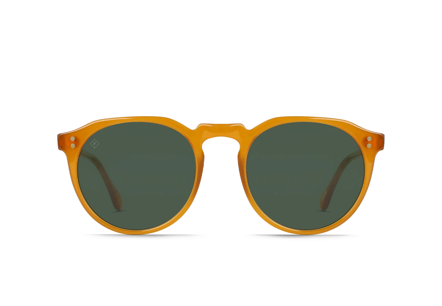 RAEN's Remmy Retro Round Sunglasses in Honey/Green Polarized