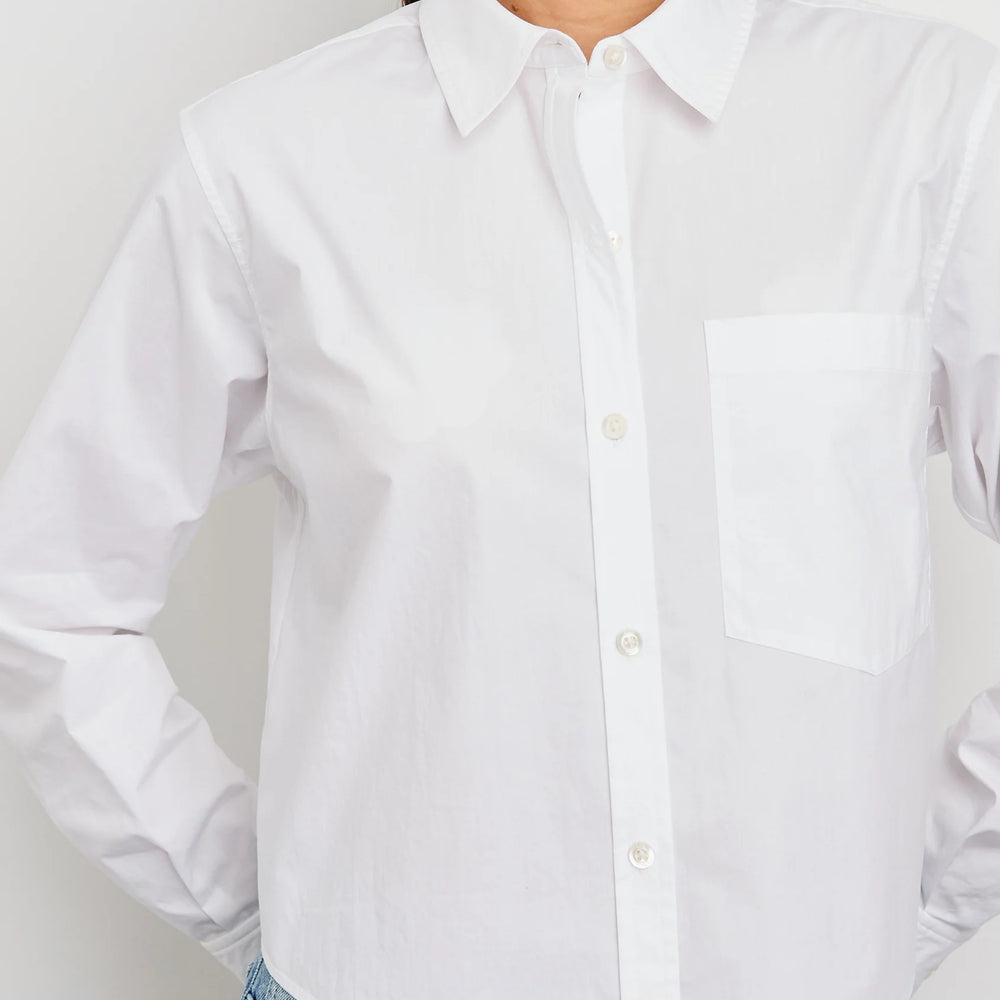 Rails gives a modern take on the classic button down shirt with the Ramy, which offers a cool cropped hem. 