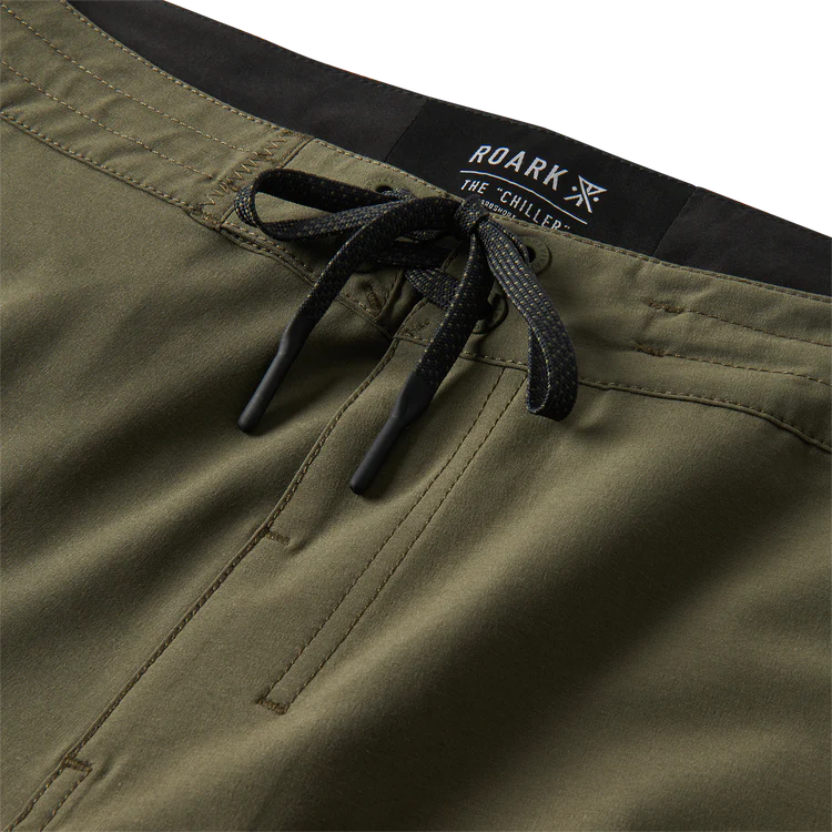 
                      
                        The Roark Chiller Boardshorts at Harbour Thread features a full encased cinchable drawstring waist
                      
                    