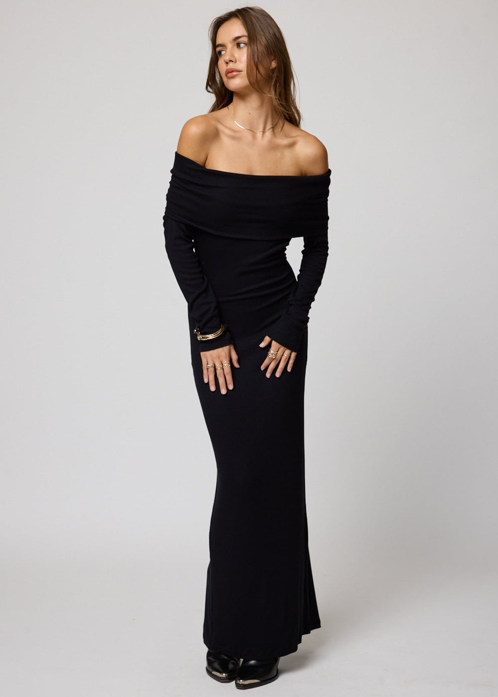 Enjoy sultry elegance with the staple Long Sleeve Paloma Maxi Dress from Stillwater