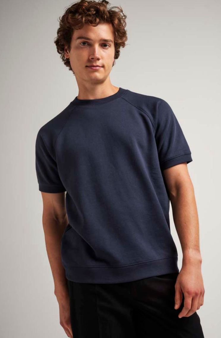 The Blue Nights Men's Recycled Fleece Raglan Sweatshirt by Richer Poorer