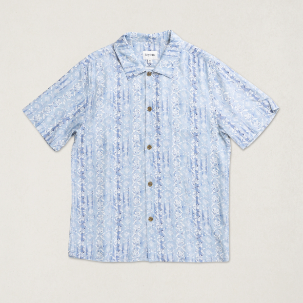 Rhythm Bayu Short Sleeve Shirt in the color Blue