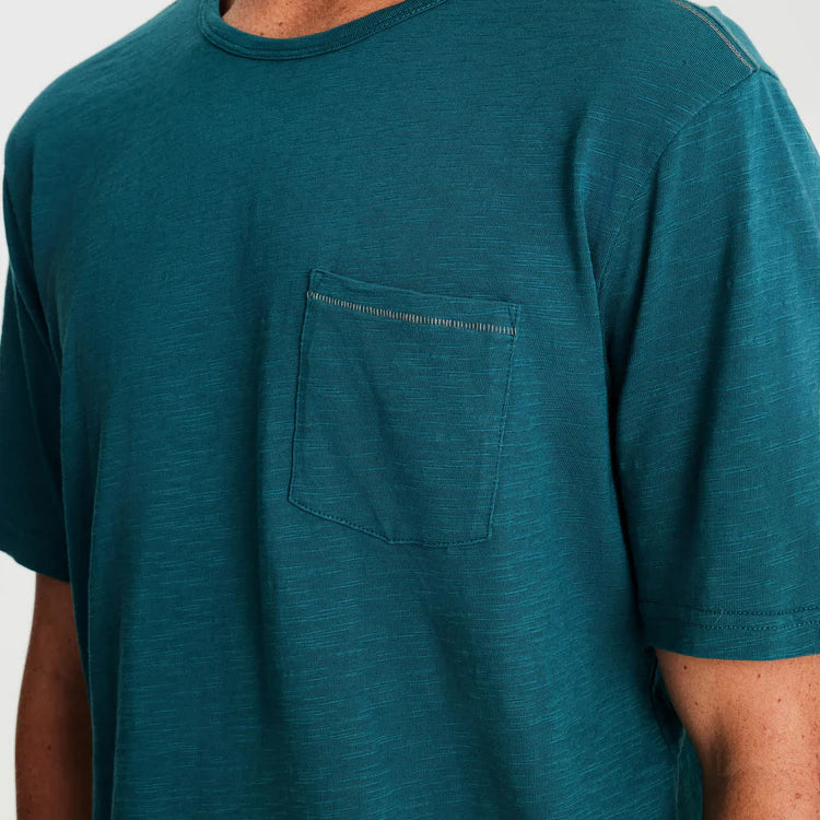 
                      
                        Front detail on the Cosmica Well Worn Midweight Organic Cotton Tee
                      
                    