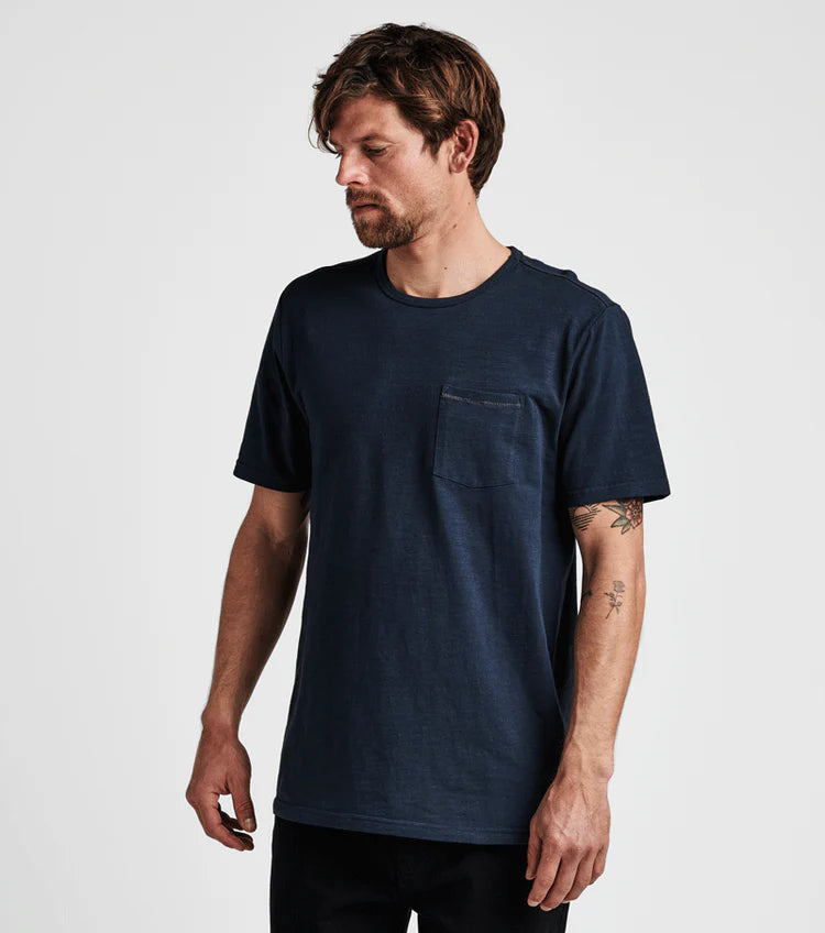 
                      
                        The Navy Well Worn Midweight Organic Cotton Tee by Roark
                      
                    