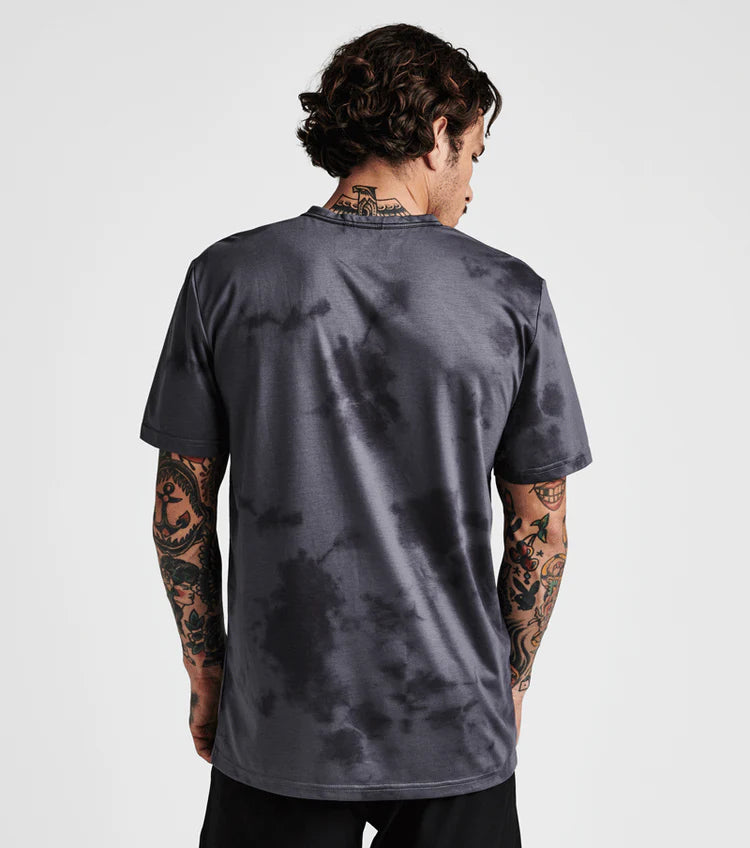 
                      
                        Back view of the Mathis Grey Tie Dye Short Sleeve Tee by Roark,
                      
                    