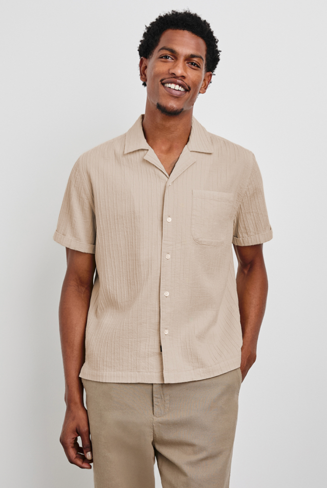 This retro-inspired button down from Rails is crafted from a luxe cotton plisse for warm weather styling. Find yours at Harbour Thread in St. Pete, FL.