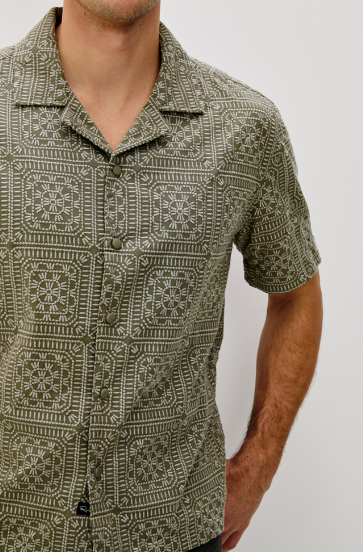 The Rails Tyler Shirt in the color Surplus Sage Squares