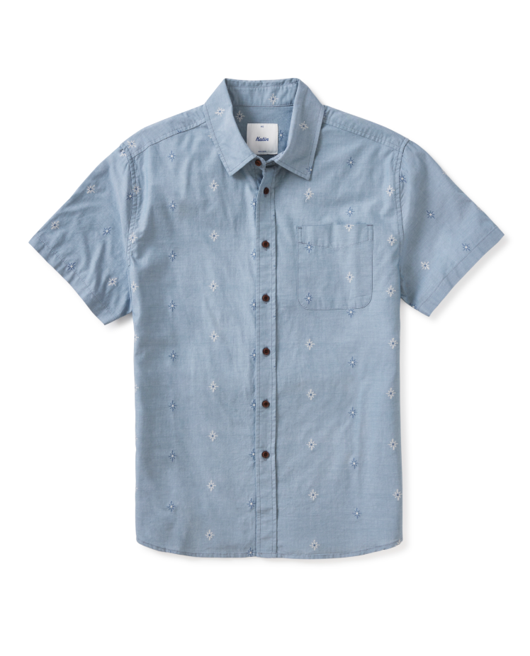 With its minimal print and standard fit, the short sleeve Rollins Shirt by Katin offers effortless style. Find it at Harbour Thread men's store in Burlington!