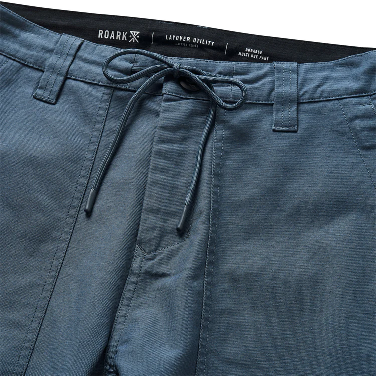 
                      
                        Drawstring detail on the Layover Utility Pants by Roark
                      
                    