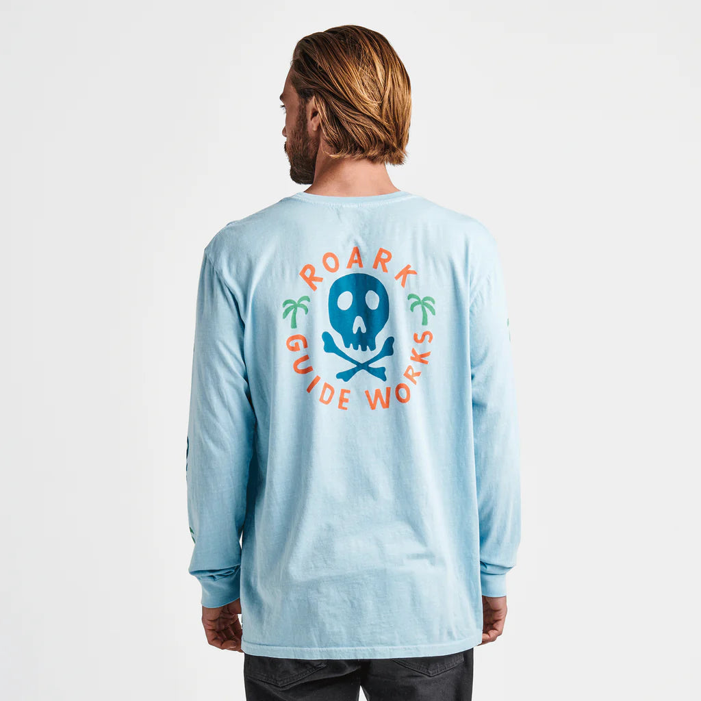 Roark Guideworks Skull Long Sleeve Premium Tee - Light Blue