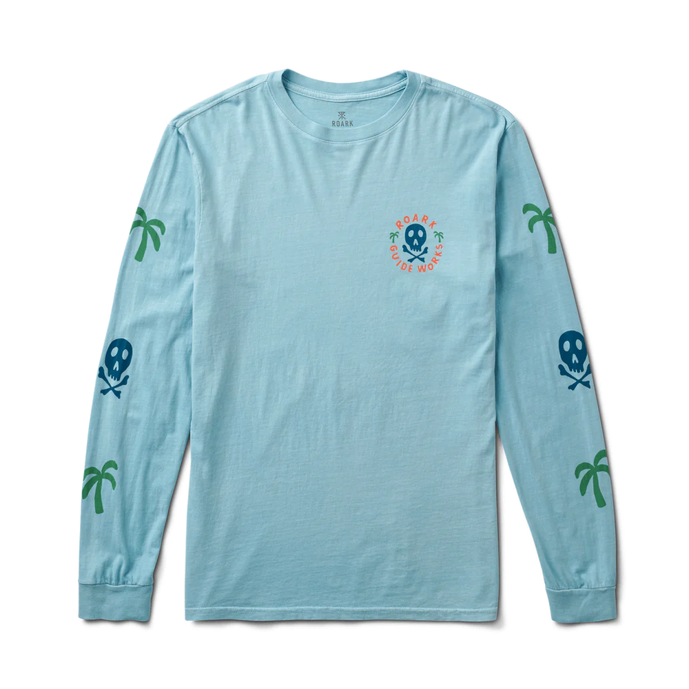 Roark Guideworks Skull Long Sleeve Premium Tee - Light Blue