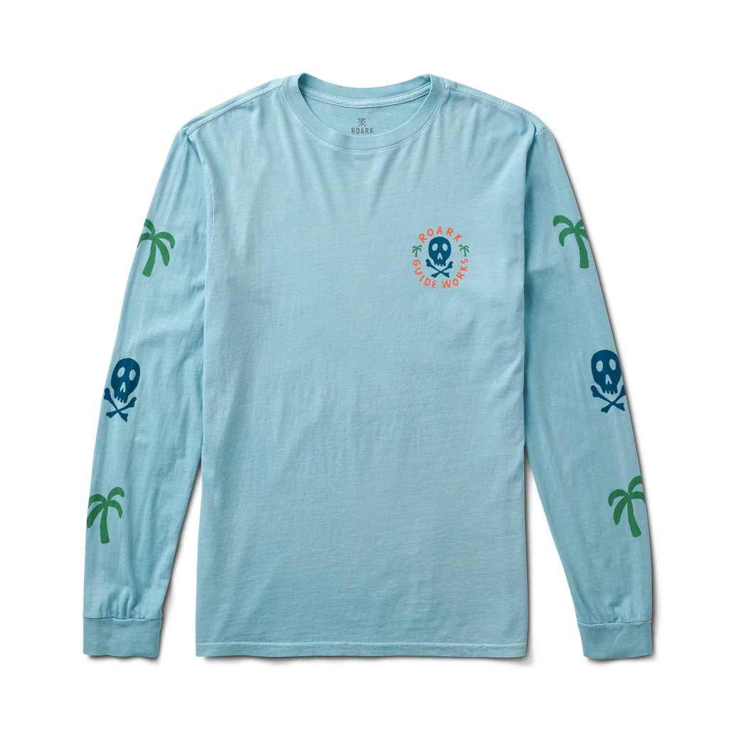 Roark Guideworks Skull Long Sleeve Premium Tee - Light Blue